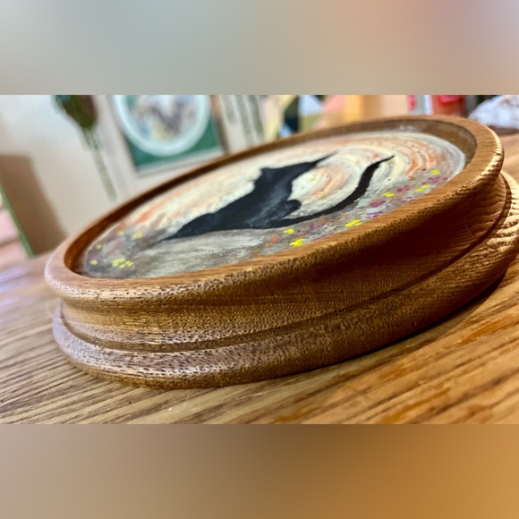 OOAK Original Artwork - Black Cat Full Moon - Halloween Painting - Cat Familiar - Picture 5 of 7